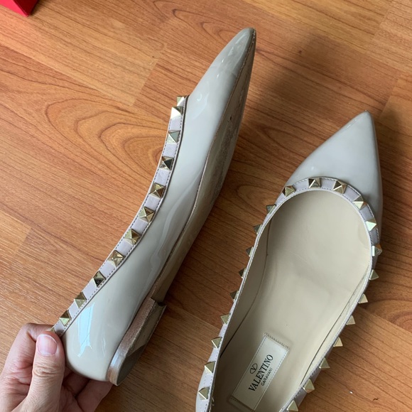 Valentino rockstud patent ballet flats Nude 37.5 - Picture 3 of 8